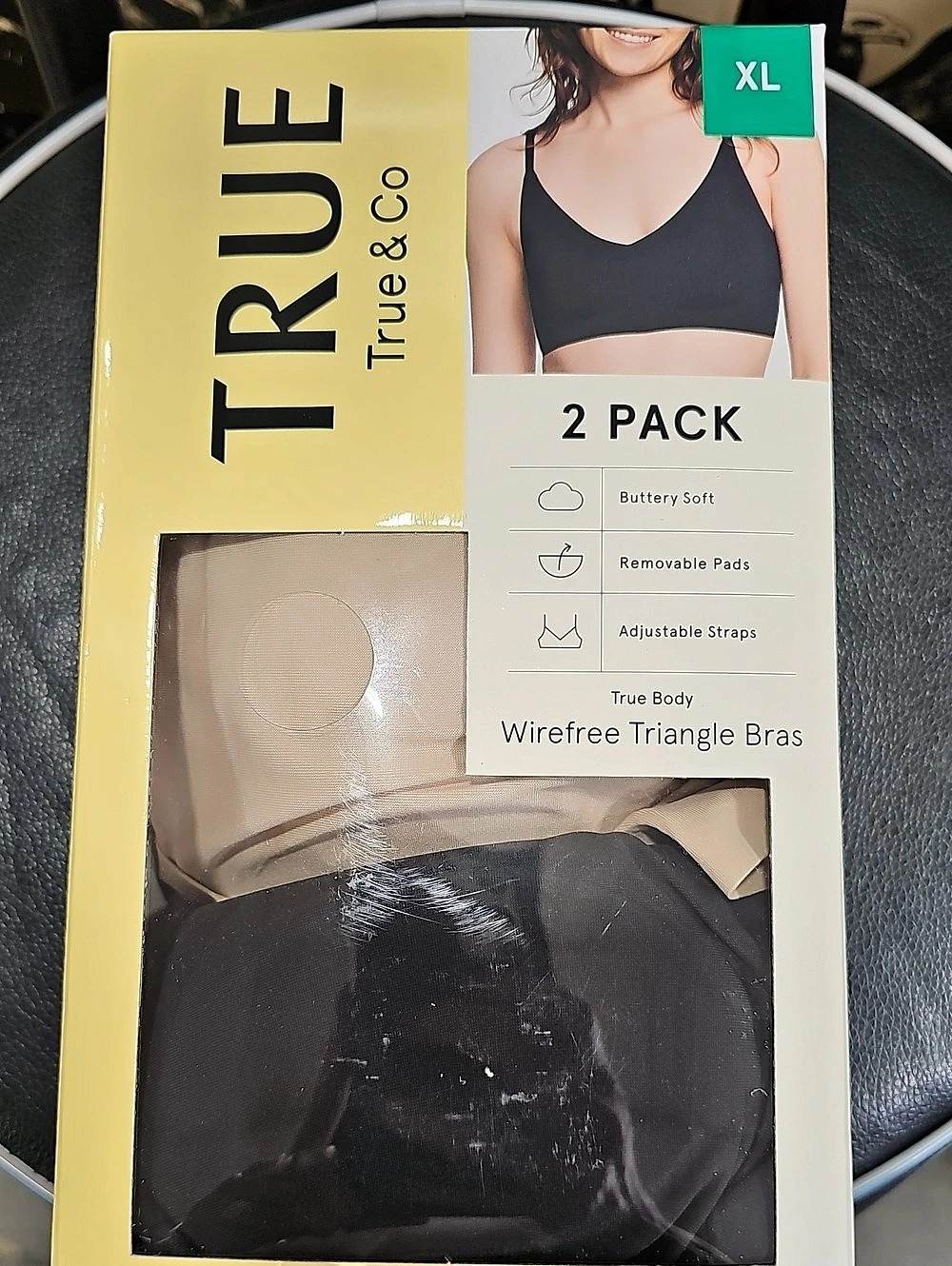 True & Co True Body Wirefree Triangle Bras 2-Pack XL NWT